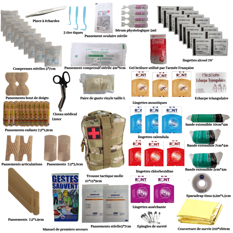 Trousse  de secours camouflage kit complet 103 piéces