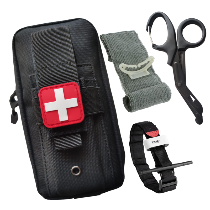 Trousse Premier Secours / Trauma Tactique Noir - Pro Army